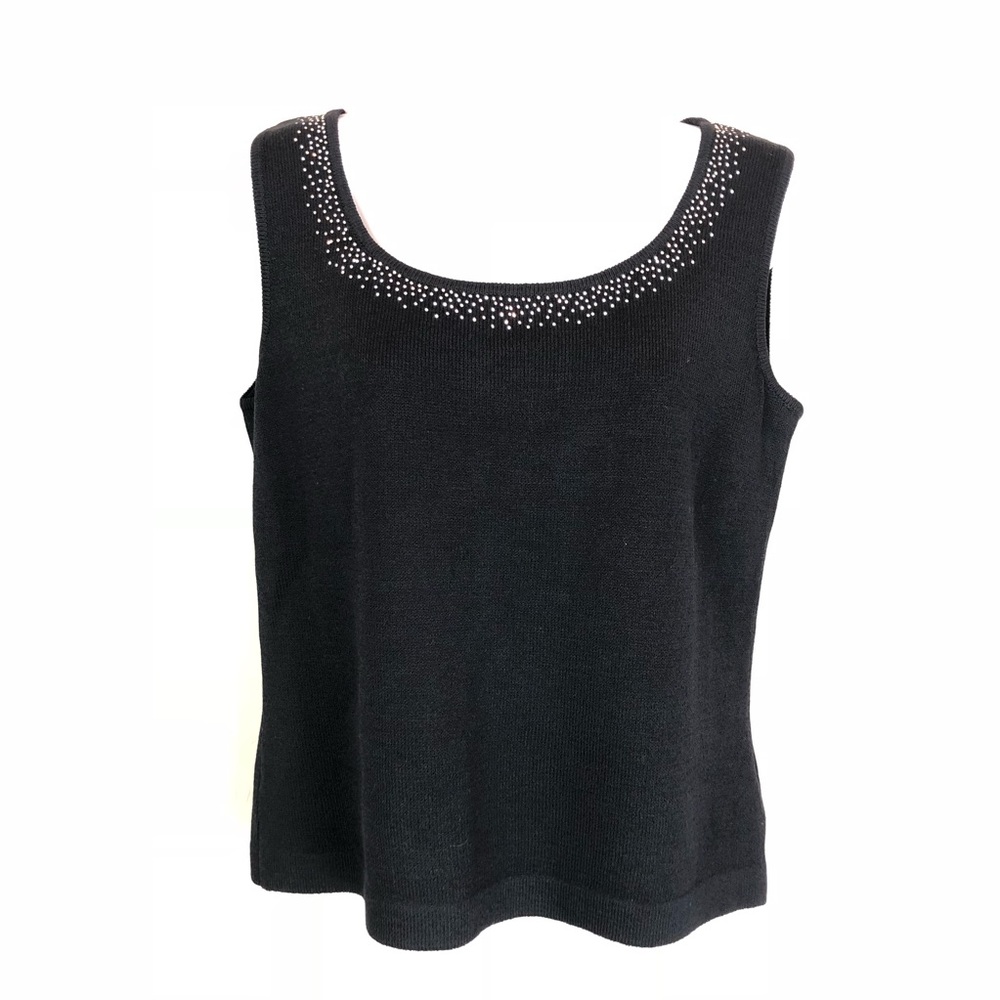 St. John S Top Black Santana Knit Crystals A